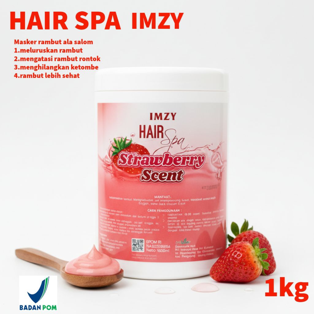 Jual IMZY HAIR SPA STRAWBERRY COKLAT 1000gr MELEMBUTKAN RAMBUT KERING ...