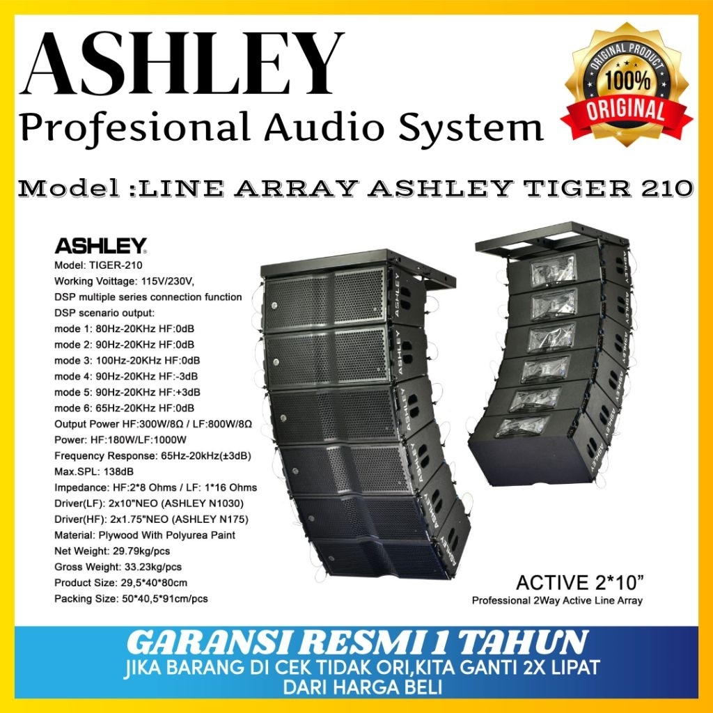 Jual Speaker Line Array Ashley Tiger 210 Original Speaker Line Array ...