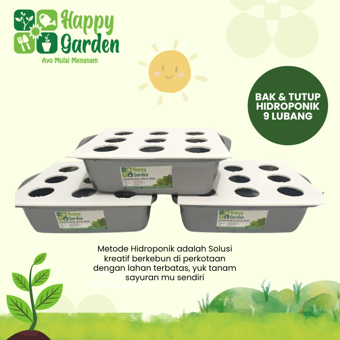 BAK HIDROPONIK PLUS TUTUP IMPRABOARD 9 LUBANG