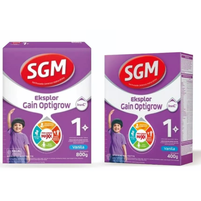 Jual SGM Eksplor Gain Optigrow 1+ Vanilla Susu Bubuk 400 Gram 800 Gram ...