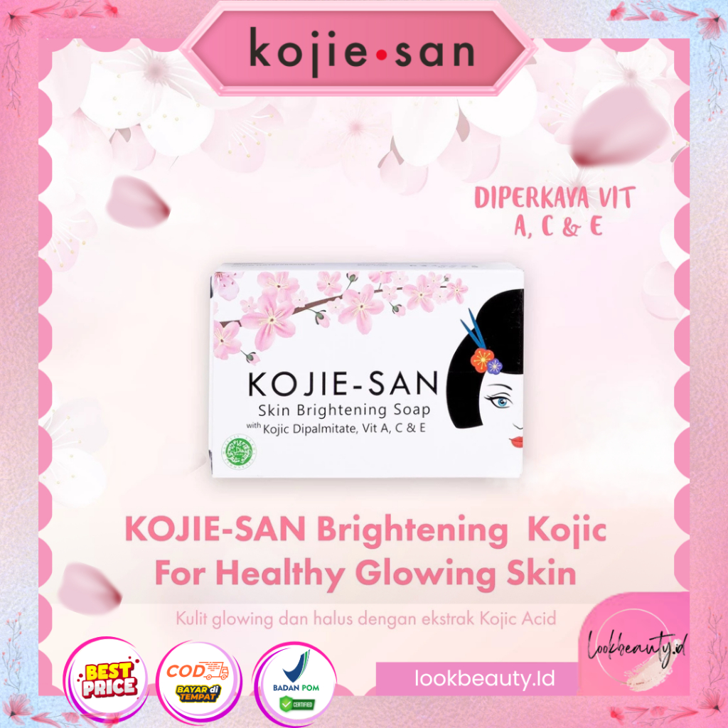 KOJIE SAN BRIGHTENING SOAP| GOAT MILK |NIACI KOJIC SABUN BATANG 65gr -Sabun Mandi Batangan 65gr BPOM