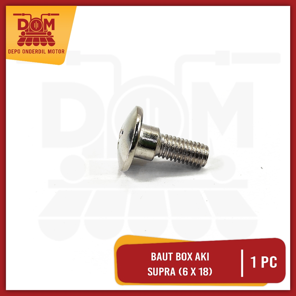 Jual Baut Box Aki Supra 6 x 18 Per Pcs (PSP) Baud Kempol Payung Polos ...