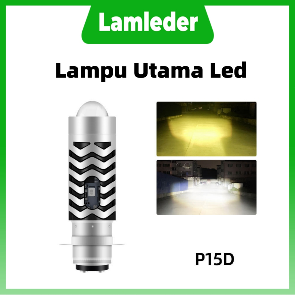 LAMLEDER Lampu LED Motor Utama H6 Laser Jauh Dekat Putih Kuning
