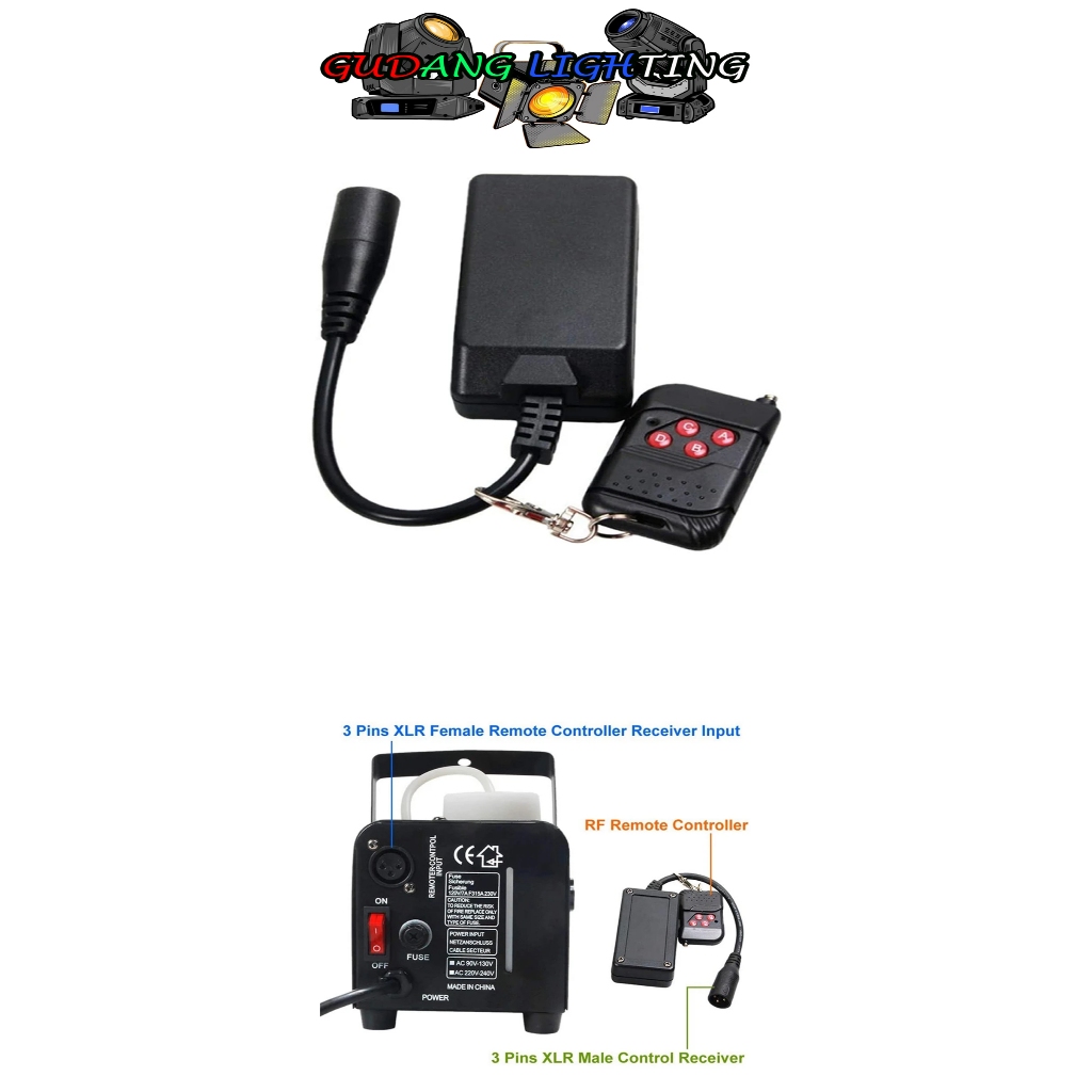 Jual Remot mesin asap wireless 3pin bisa buat mesin 400w,600w,900w ...