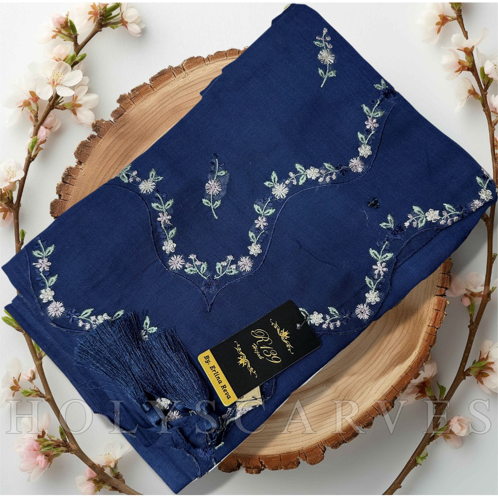 Kerudung Segi Empat Paris Bordir Orchid Series By R139 Hijab