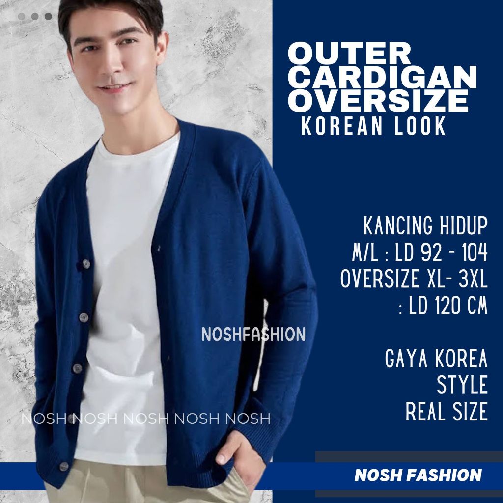 Jual Cardigan Pria Rajut VNeck Korea Style Kekinian Kardigan Rajut Size ...