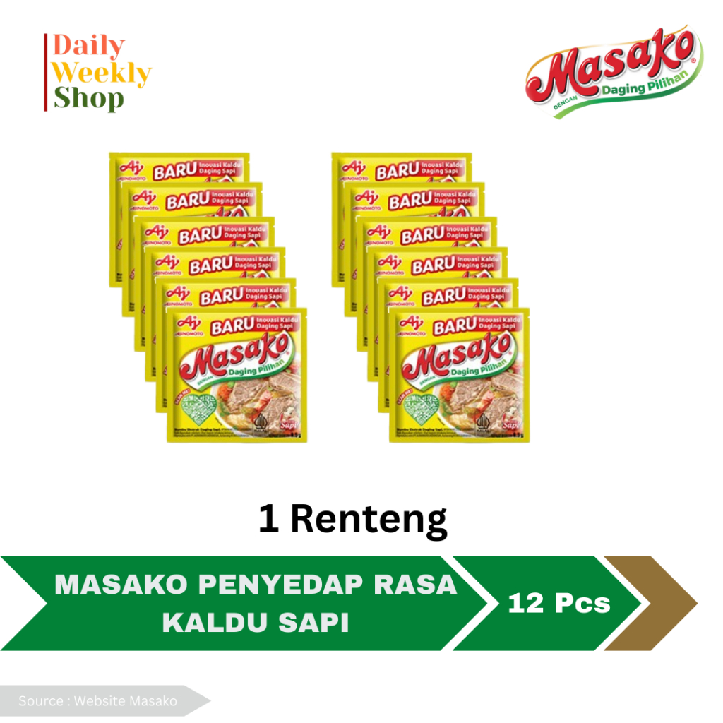 Jual Masako Penyedap Rasa Kaldu Sapi 1 Renteng 12 Pcs | Shopee Indonesia
