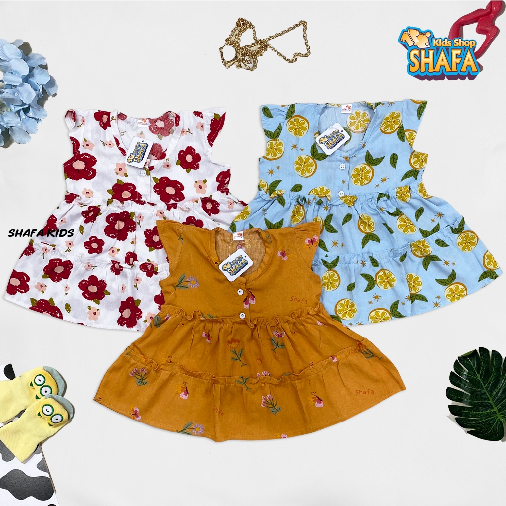 Jual SHAFA Kids Shop Dress Bayi Perempuan Usia 0-18 Bulan Bahan Rayon ...