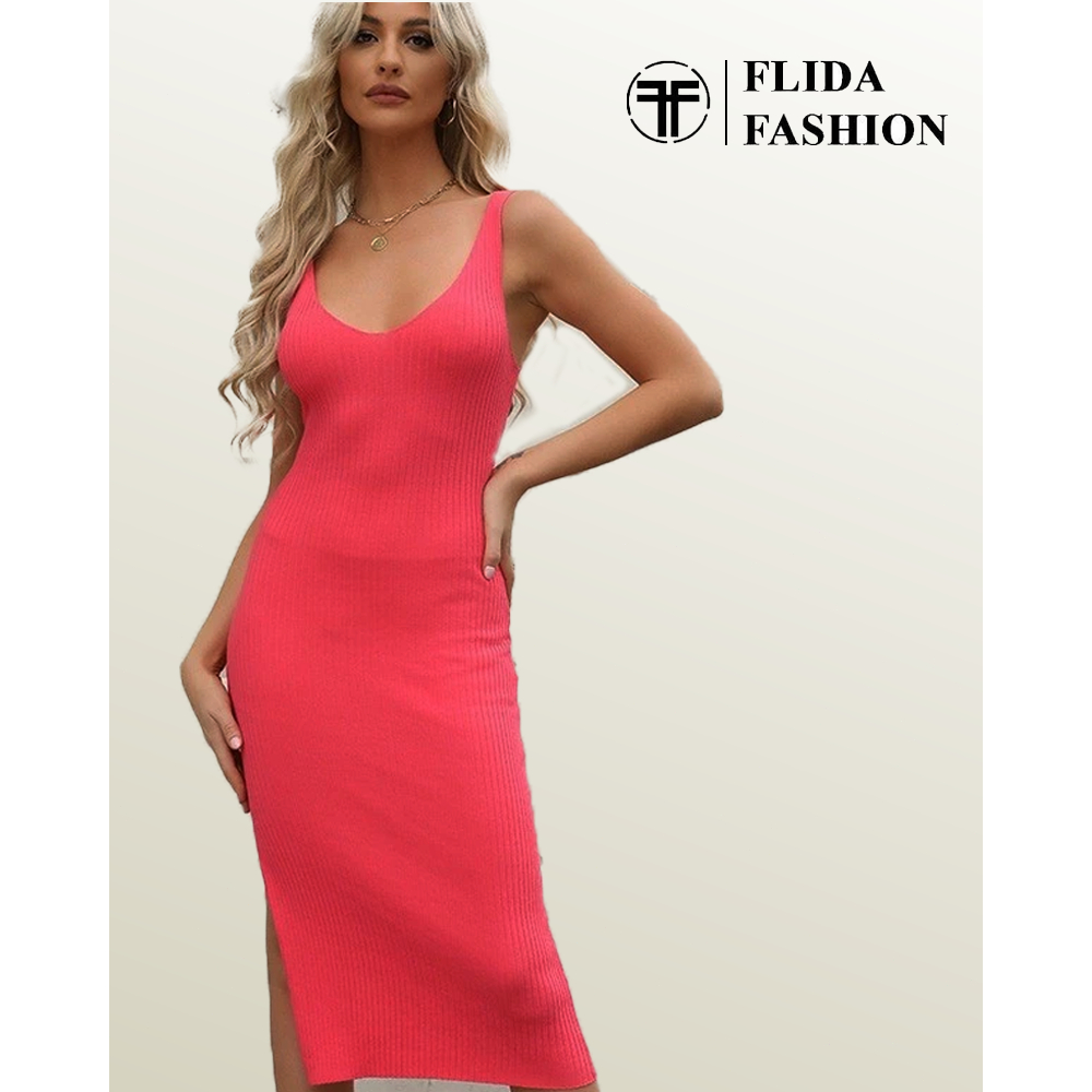 Jual FLIDA FASHION- B29 Dress Rajut Sleeveless Midi Bodycon Premium ...