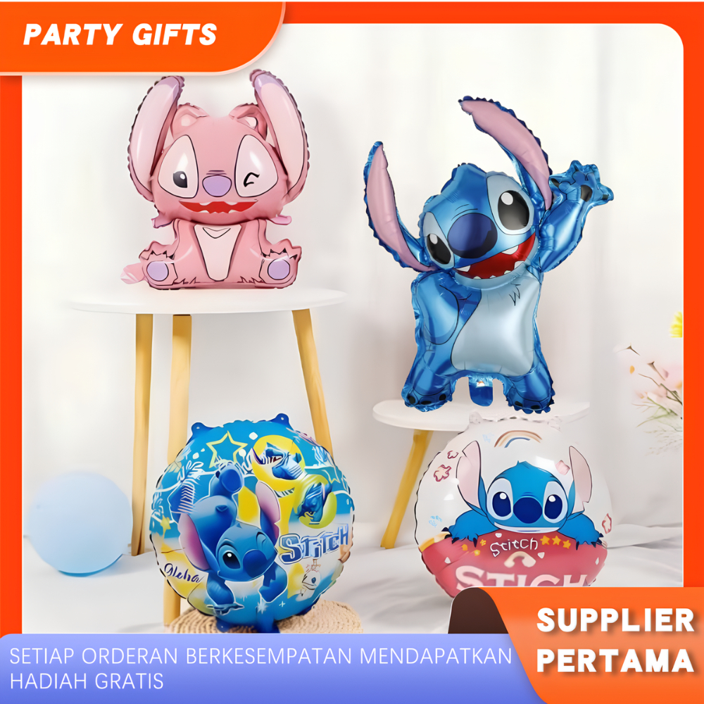 Balon Foil Jumbo Stitch Angel / BULAT Lilo and Stitch / Balon Foil Stitch Angel Lilo Untuk Hiasan Dekorasi Pesta Ulang Tahun Anak Anak