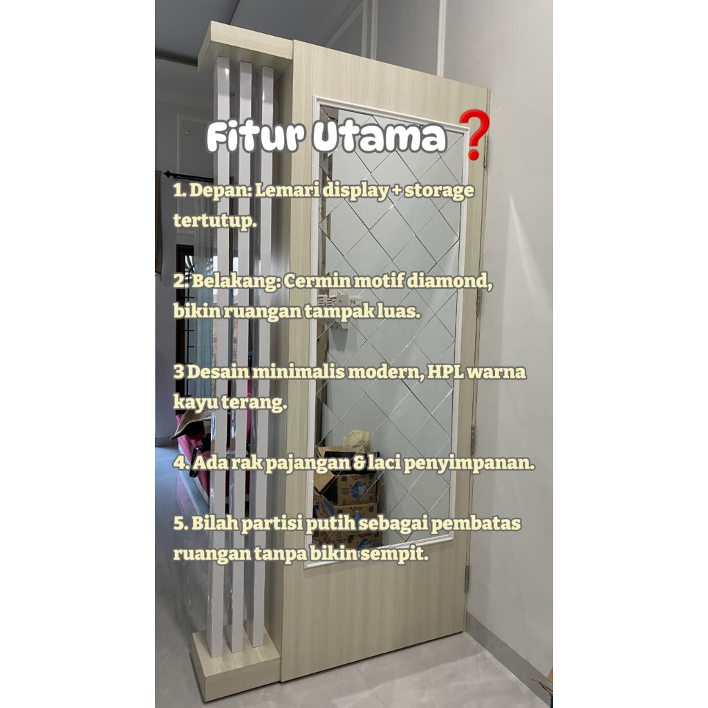 Jual PARTISI LEMARI DISPLAY/PEMBATAS RUANGAN 2 SISI/SEKAT MODERN ...