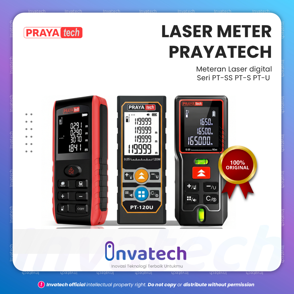 Jual PRAYATECH METERAN LASER DIGITAL 40M 60M 80M 100M 120M LASER ...