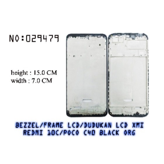 Jual FRAME REDMI 10C POCO C40 HITAM TULANGAN BEZZEL BEZEL TULANG TENGAH ...