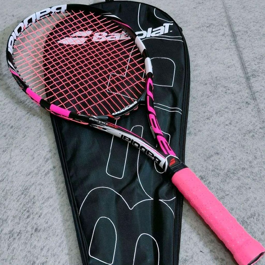 Jual Raket Tenis Dewasa Wanita Drive Woofer Carbon Pink Siap Pakai ...