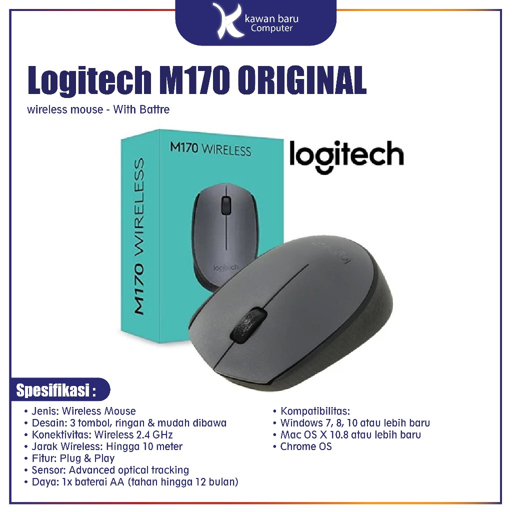 Jual Mouse Wireless M170 M171 M331 M305S M240S | W608 Q35 SY 7030 QB300 ...