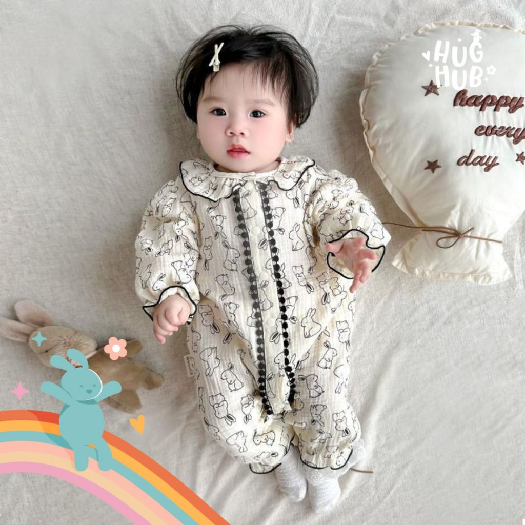 Jual Hughub Jumper Bayi Perempuan Rabbit Korea Style | Baju Tidur ...