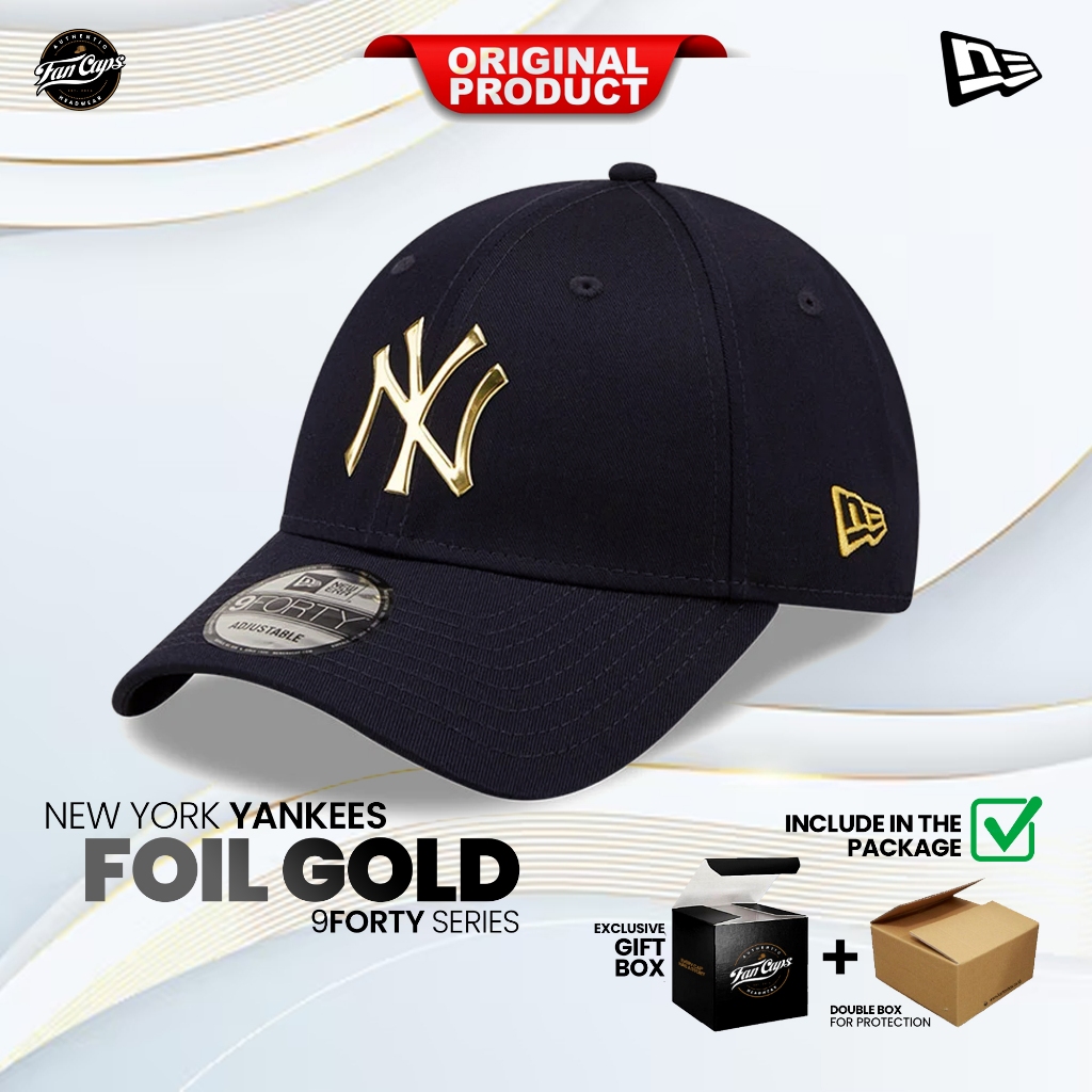 Jual Topi New Era Original MLB New York Yankees Foil Gold Logo warna ...