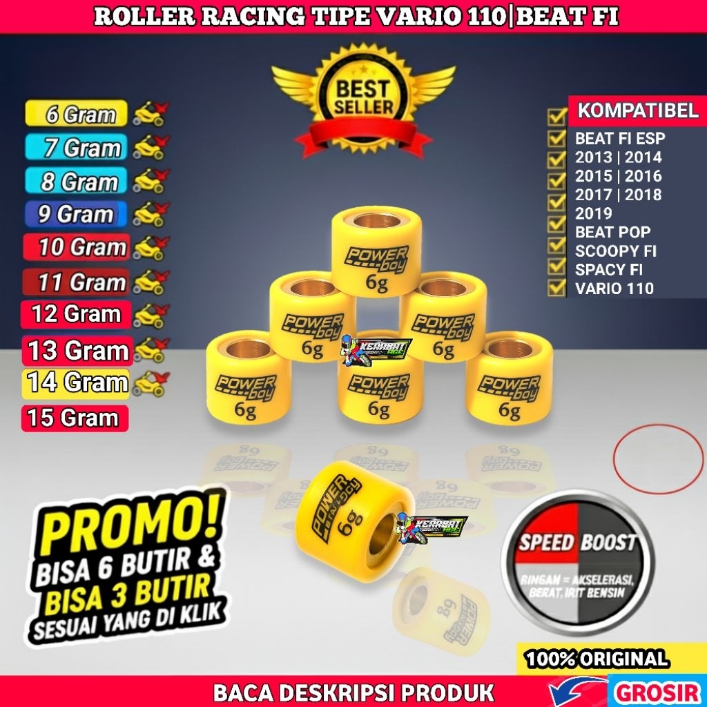 Jual ROLLER ( YELLOW BF ) ROLER LOLER RACING BEAT Fi Esp SCOOPY SPACY ...