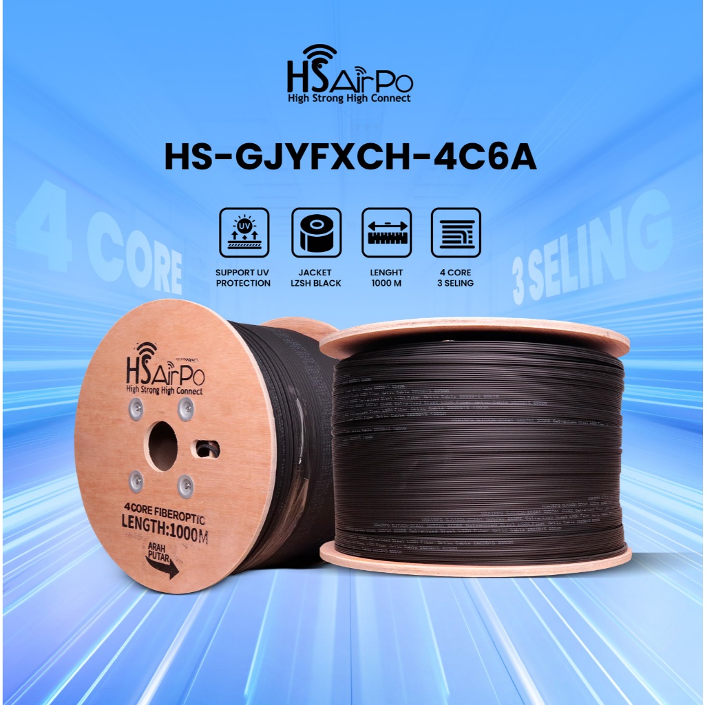 Jual HSAirPo Kabel Dropcore FO 1000M 1 Core 3 Seling FTTH Drop Wire ...