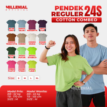 Kaos Polos Pendek Cotton Combed 24S Unisex
