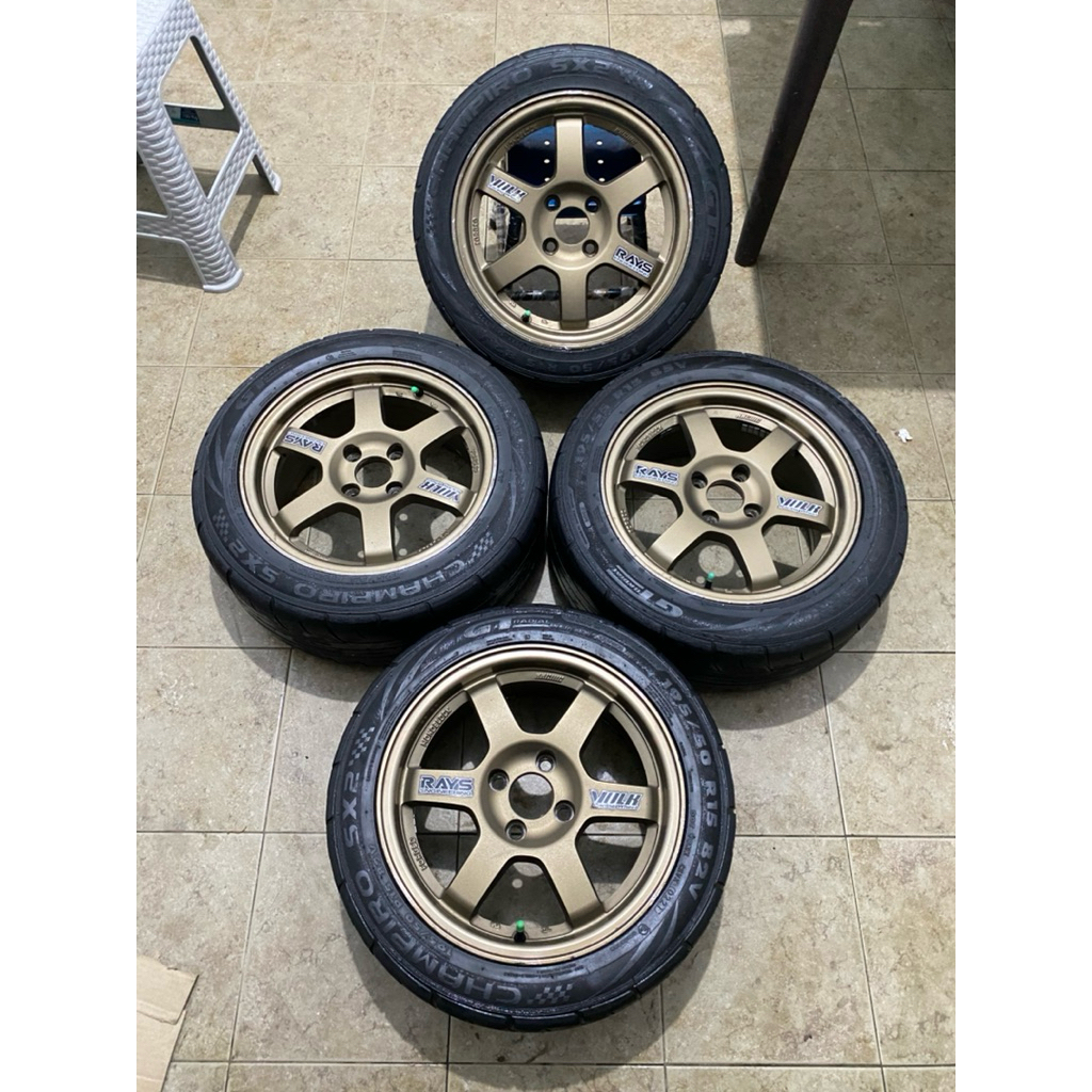 Jual Velg TE 37 R 15 set Ban champiro SX2 195/50 | Shopee Indonesia