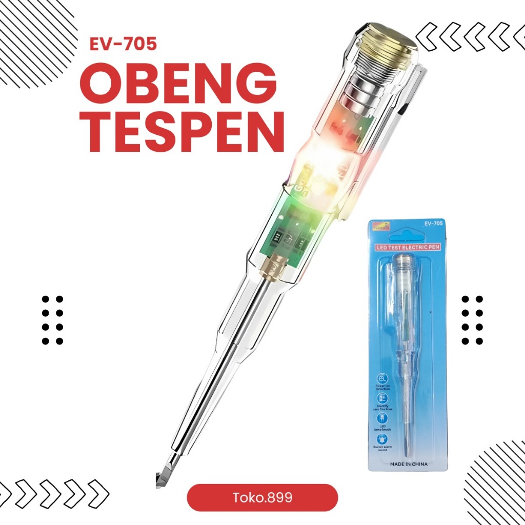 Jual Obeng Tespen EV-705 Minus Test Listrik / Tes Pen Lampu LED Merah ...