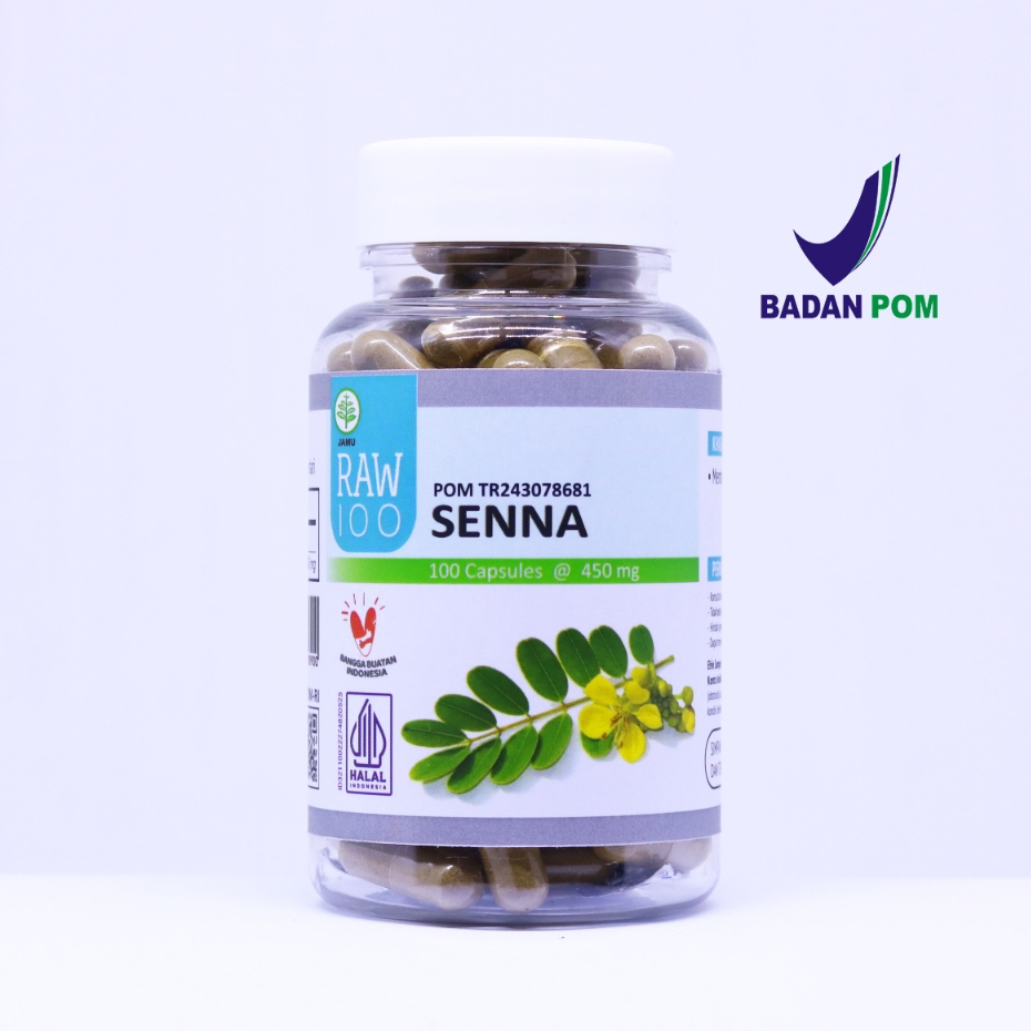 RAW100 Senna / Alexan / Jati Cina – 100 Kapsul (Melancarkan BAB / Sembelit / Konstipasi) obat herbal, jamu