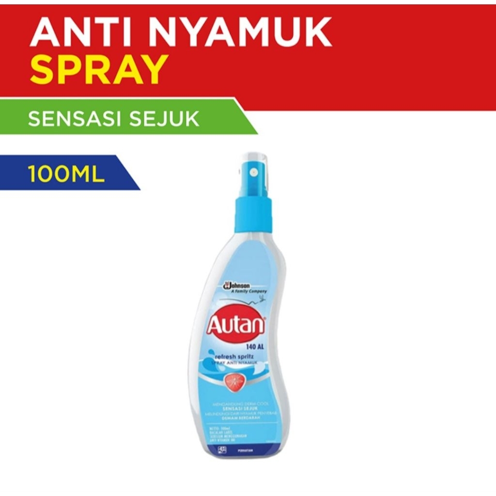 Jual Autan Semprot Spray Anti Nyamuk Refresh Spritz Tube 100 ml ...
