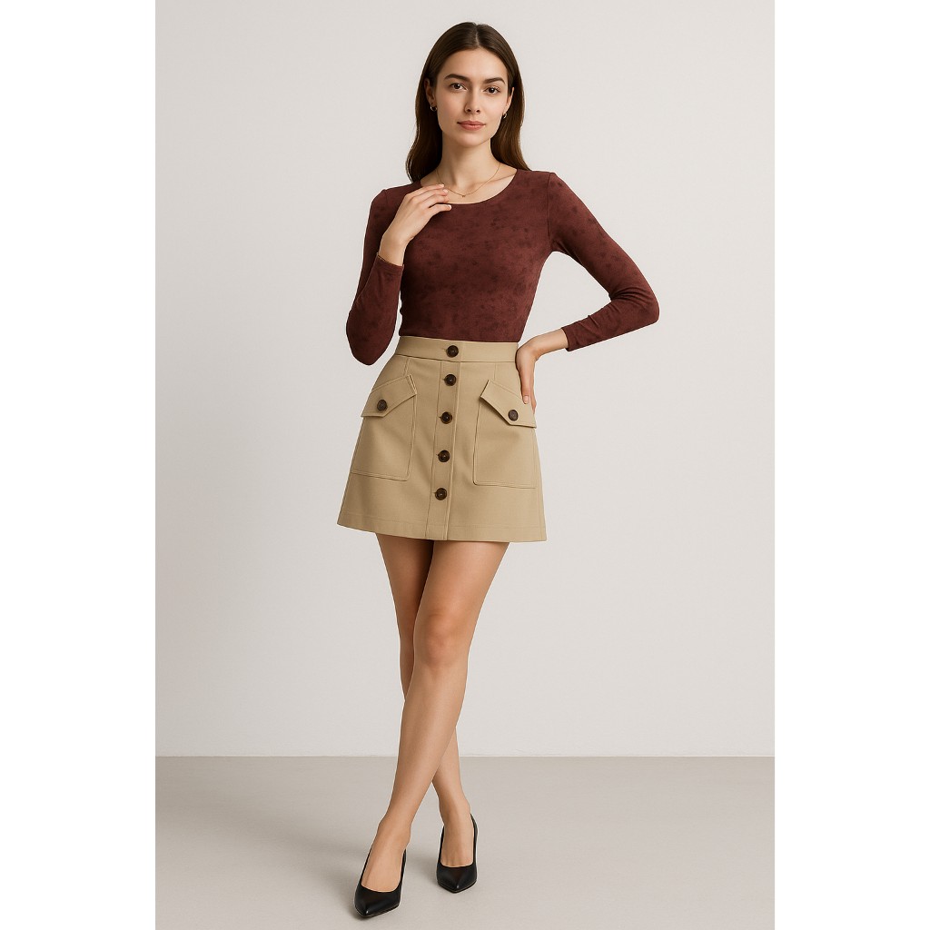 Jual MINI SKIRT BUTTONS-ROK MINI-ROK KOREA (SKU 25390) | Shopee Indonesia