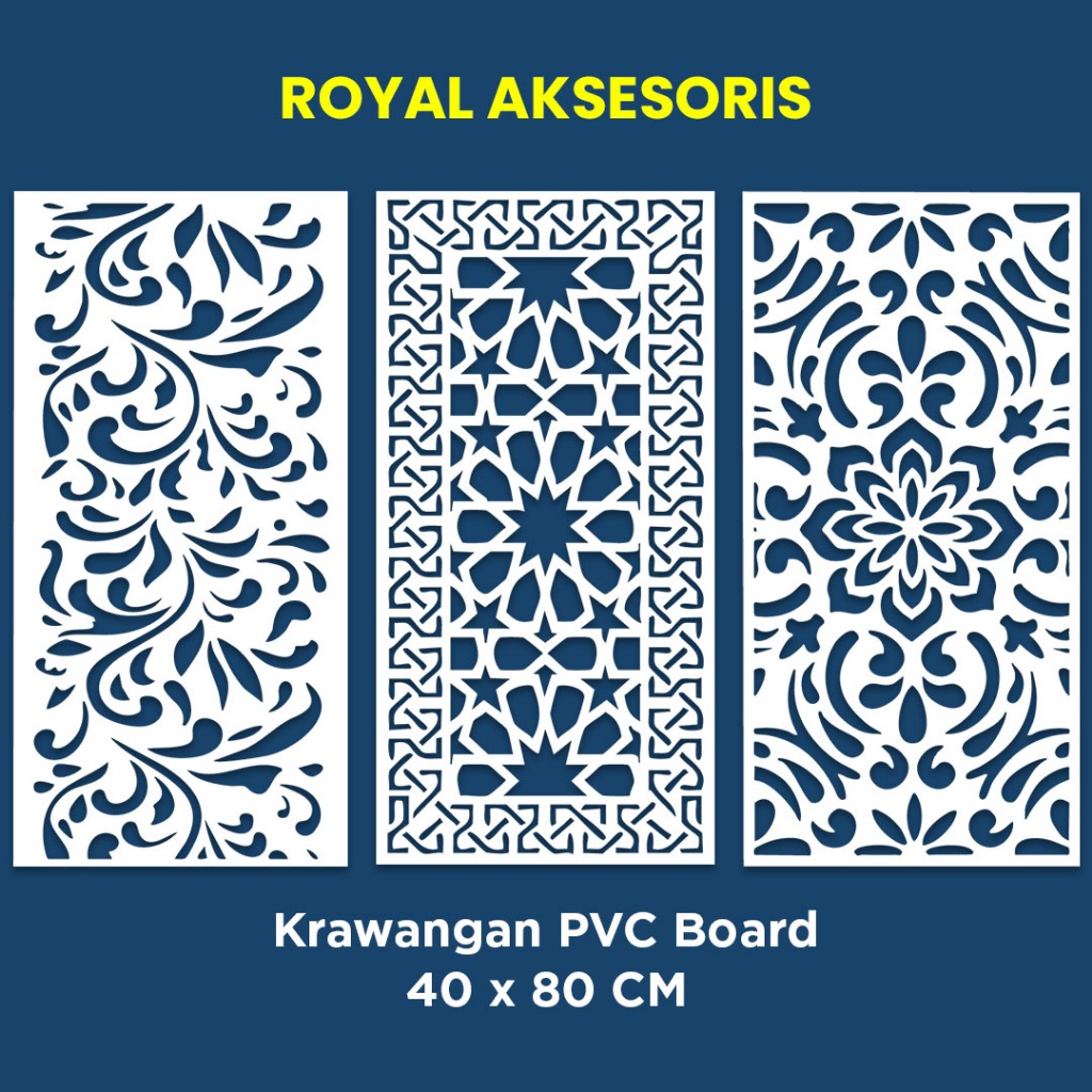 Krawangan PVC Board  UK 40CMX80CM Tebal 5mmTahan Air Mewah PARTSI RUMAH
