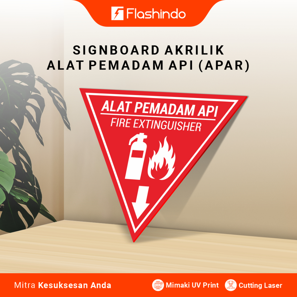 Jual Signboard Akrilik APAR Keselamatan Kebakaran || Sign APAR Merah ...