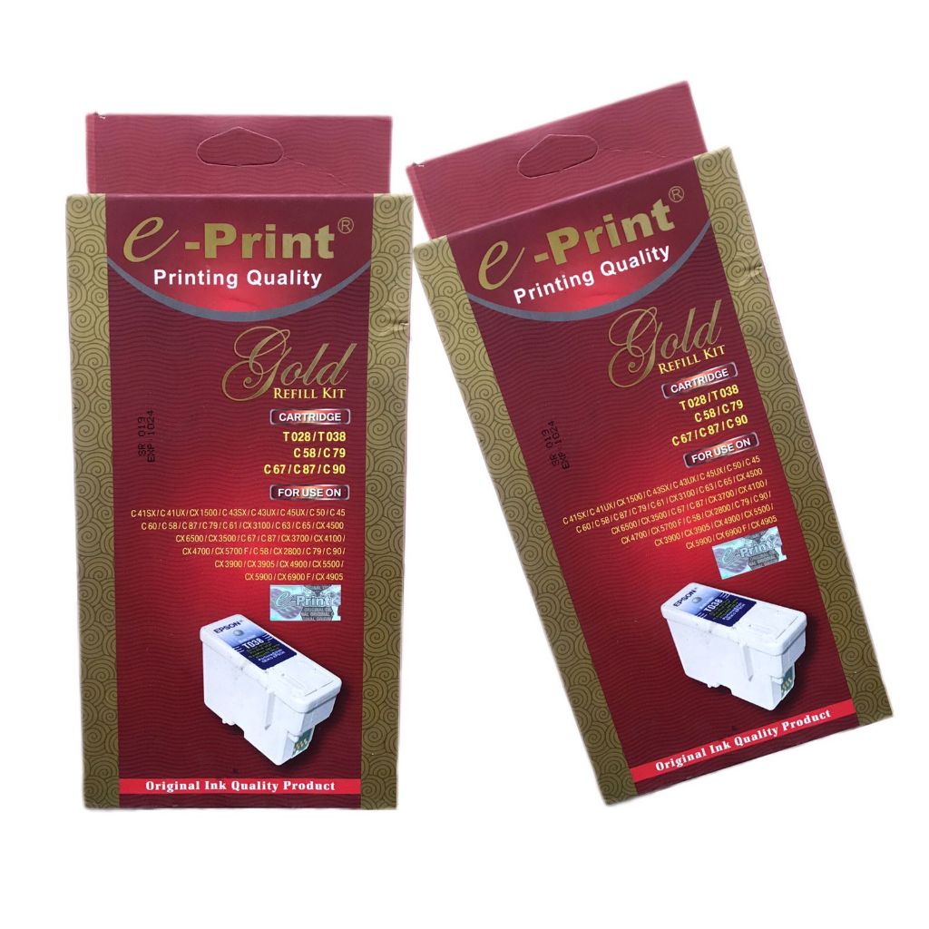 E-PRINT - Tinta Refill Kit Gold Printer Epson Suntikan Black - Colour - Pcs (3)