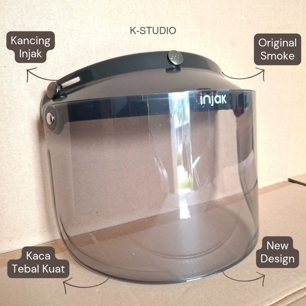 Jual Kaca Injak Flat | Kaca Helm Injak Bogo | Tebal Kuat Stylish ...