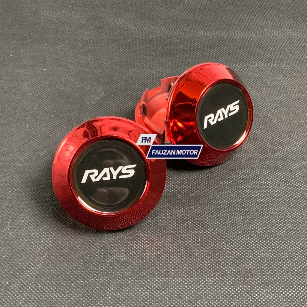Jual Dop Roda Dop Velg Racing RAYS Merah Kerucut Variasi Diameter Untuk ...