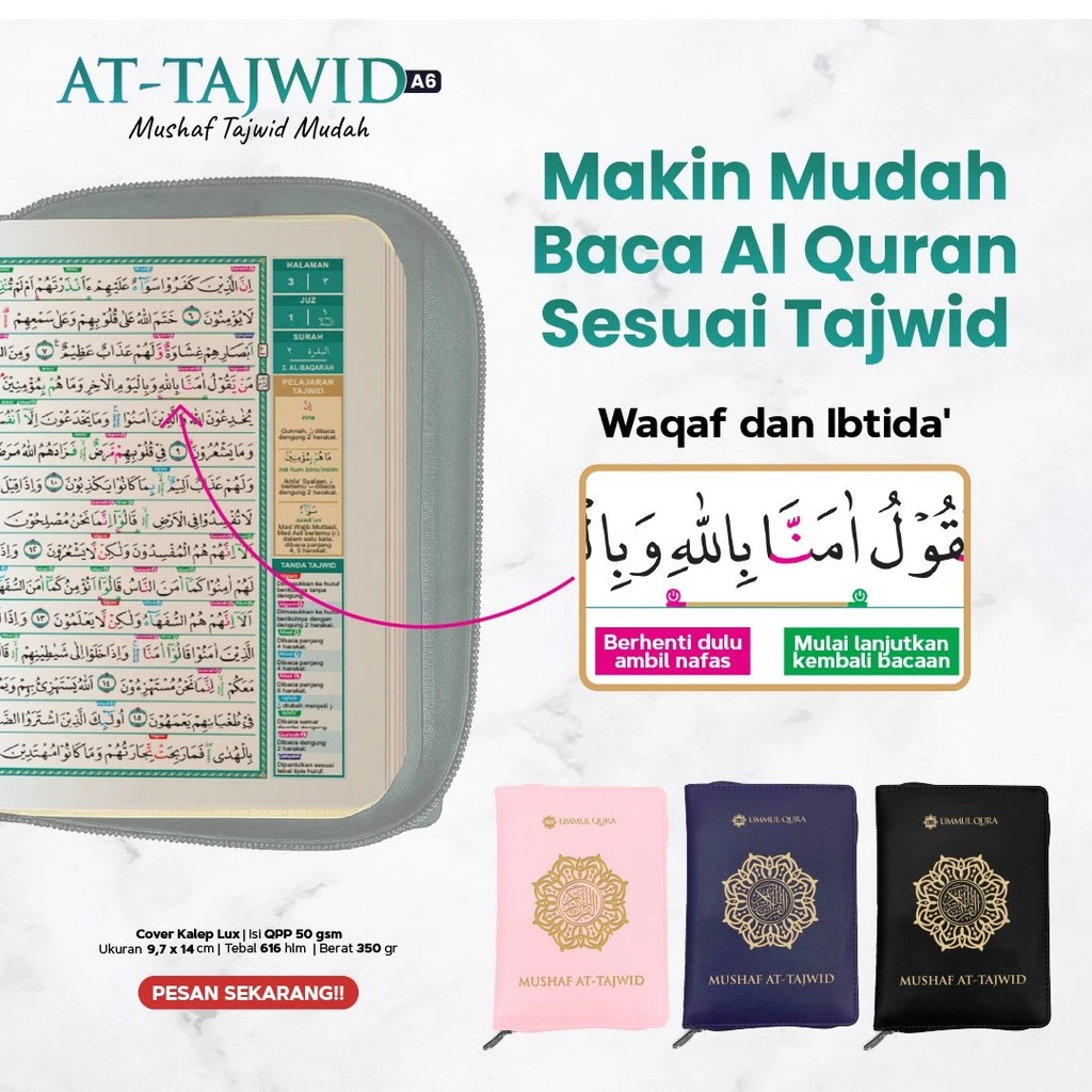 Jual Al-Quran Mushaf At-Tajwid A6 Jaket Resleting NON TERJEMAH Rasm ...