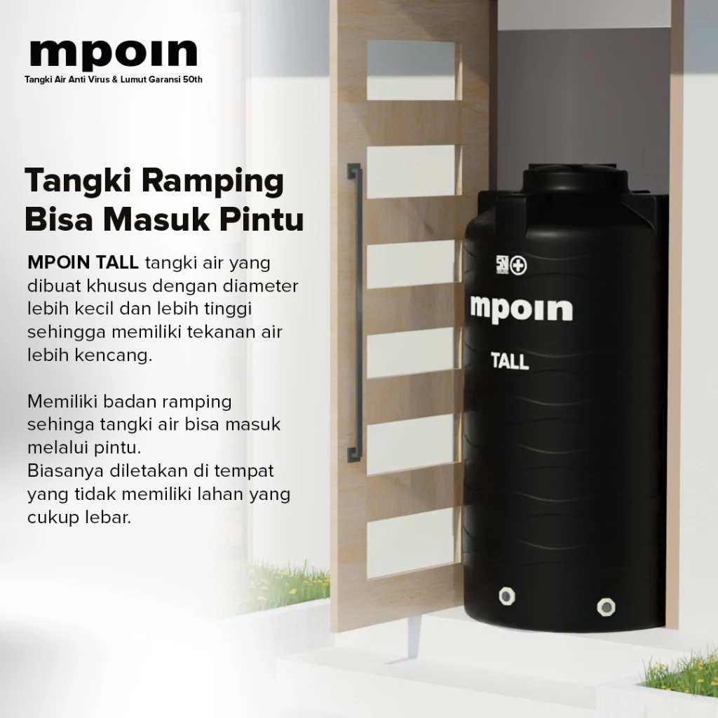 Jual MPOIN TALL Toren Tangki Tandon Air Ramping 280L 600L 750L 900L ...