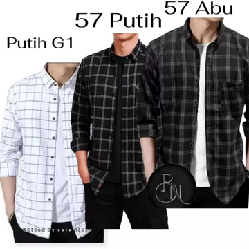 Kemeja Flanel Kotak Pria Wanita Lengan Panjang Jumbo Size M L XL XXL