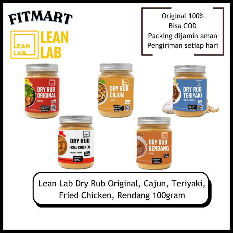 Jual Lean Lab Bumbu Masak Dry Ru bRendah Kalori 100g x1 (Original/Cajun ...