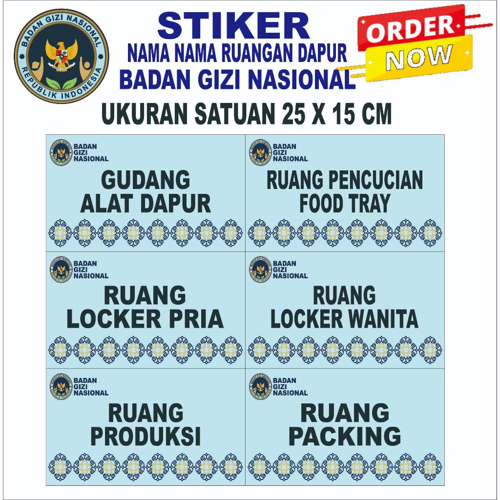 Jual STIKER PETUNJUK NAMA RUANGAN DAPUR MBG BGN SPPG | Shopee Indonesia