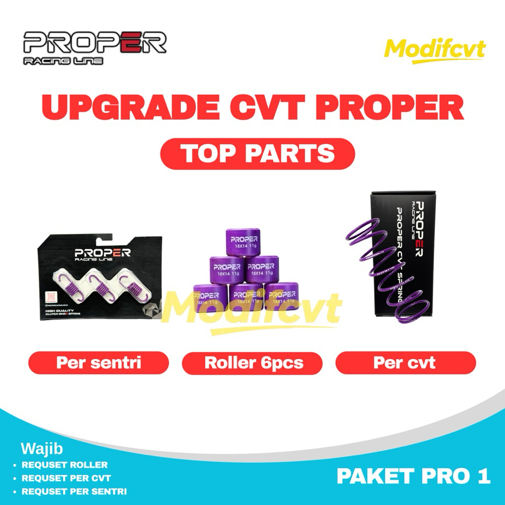 Jual PAKET UPGRADE CVT PROPER PRO 1 VARIO 125 150 PCX ADV BEAT SCOOPY ...