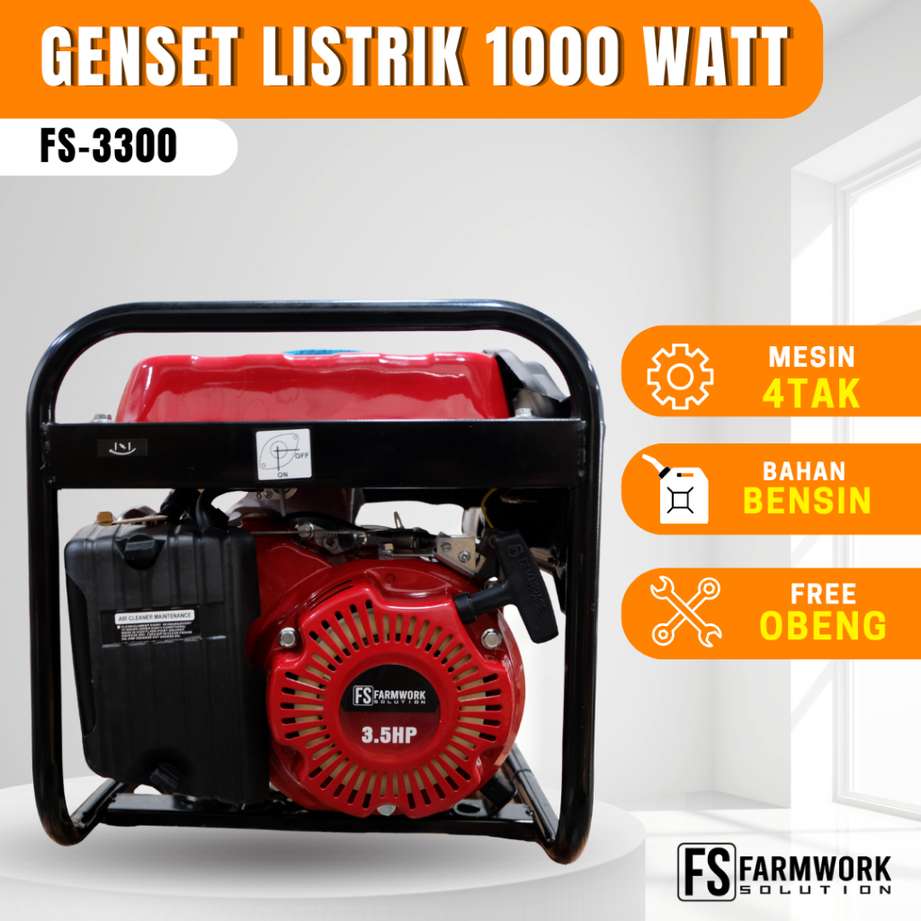 Jual Mesin Genset Bensin 1000 Watt FS3300 Power Generator | Shopee ...