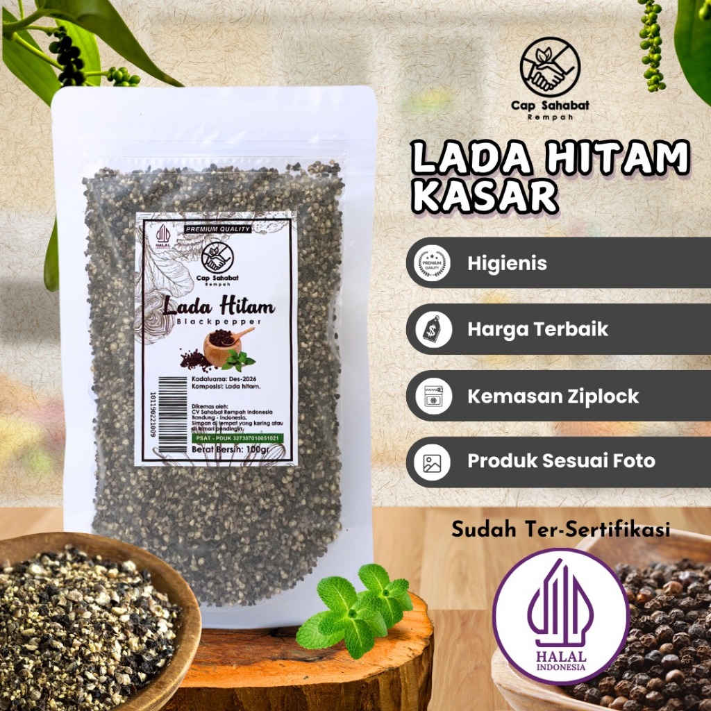 Jual Cap Sahabat - Lada Hitam Kasar Crushed Black Pepper 100% PREMIUM ...
