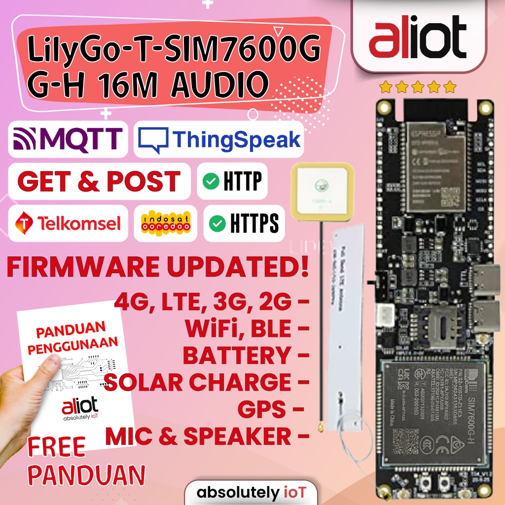 Jual SIM7600G SIM7600 T-SIM7600G lilygo 4G LTE Module ESP32-WROVER-B ...