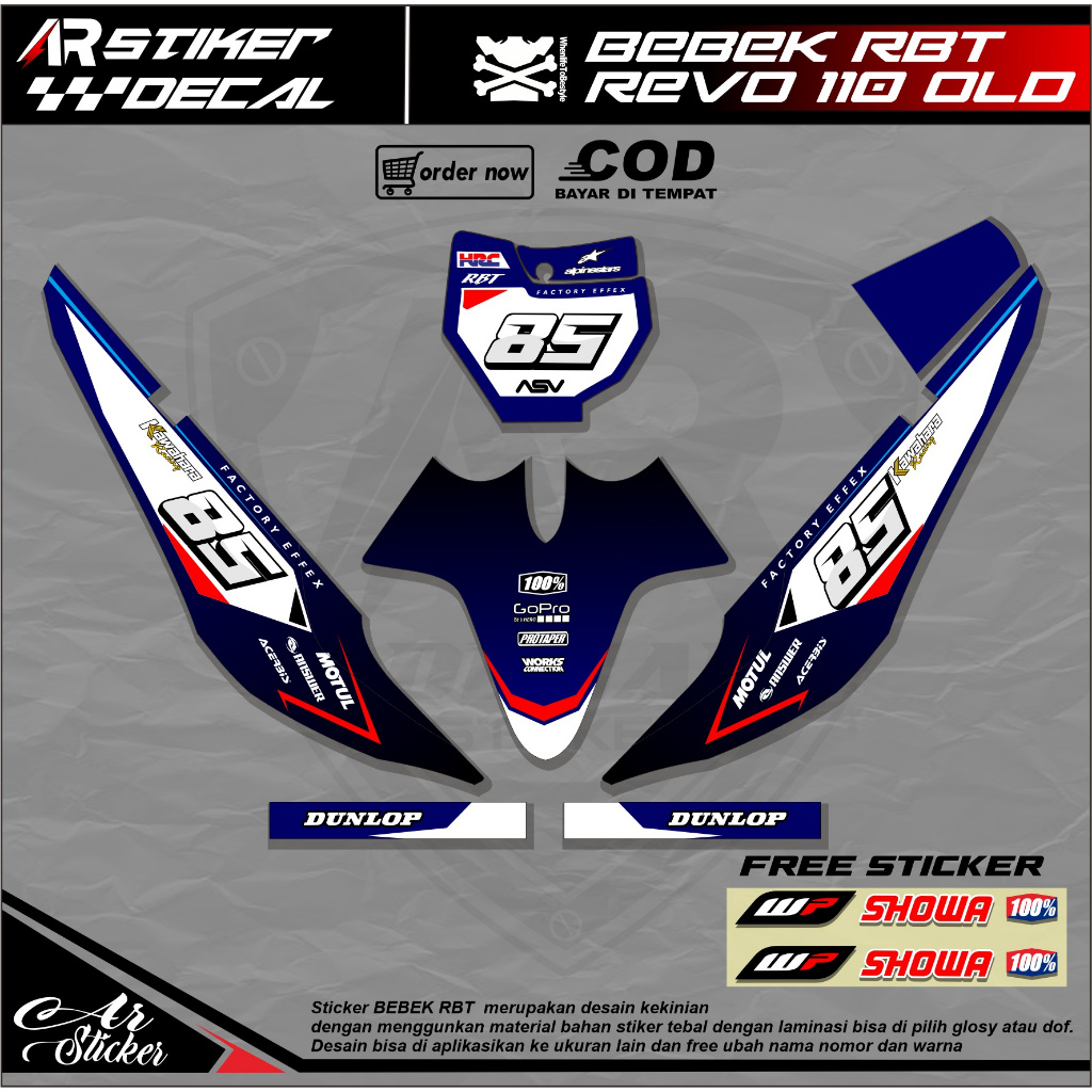Jual Dekal RBT full Body REVO 110 2007 2008 Striping Motor RBT Bebek ...