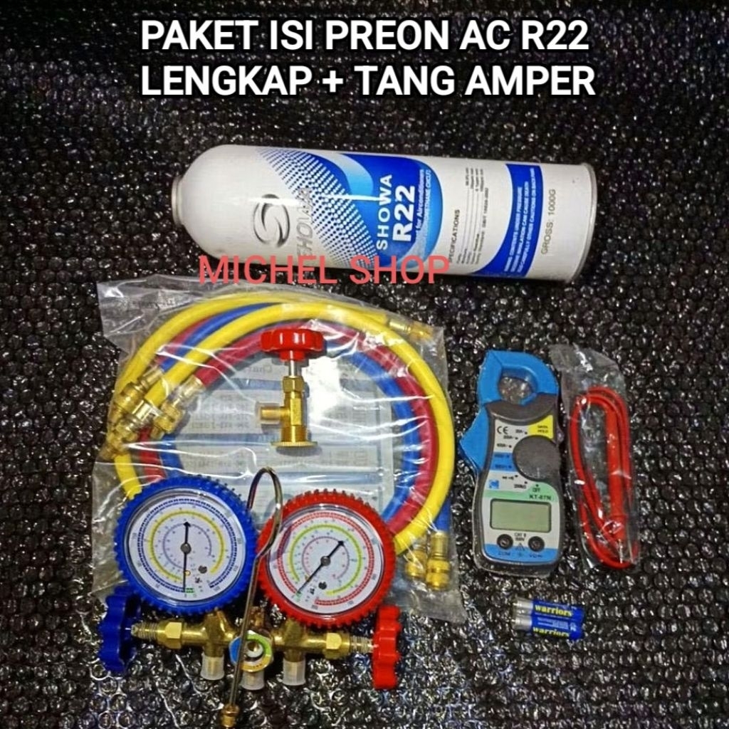 Jual PAKET ISI PREON R22 AC PLUS TANG AMPERE +MANIFOLD DOBEL + FREONN ...
