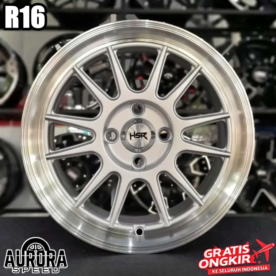 Jual PROMO Velg HSR ENDE R16 pcd 4x100 silver polish buat mobil Brio ...