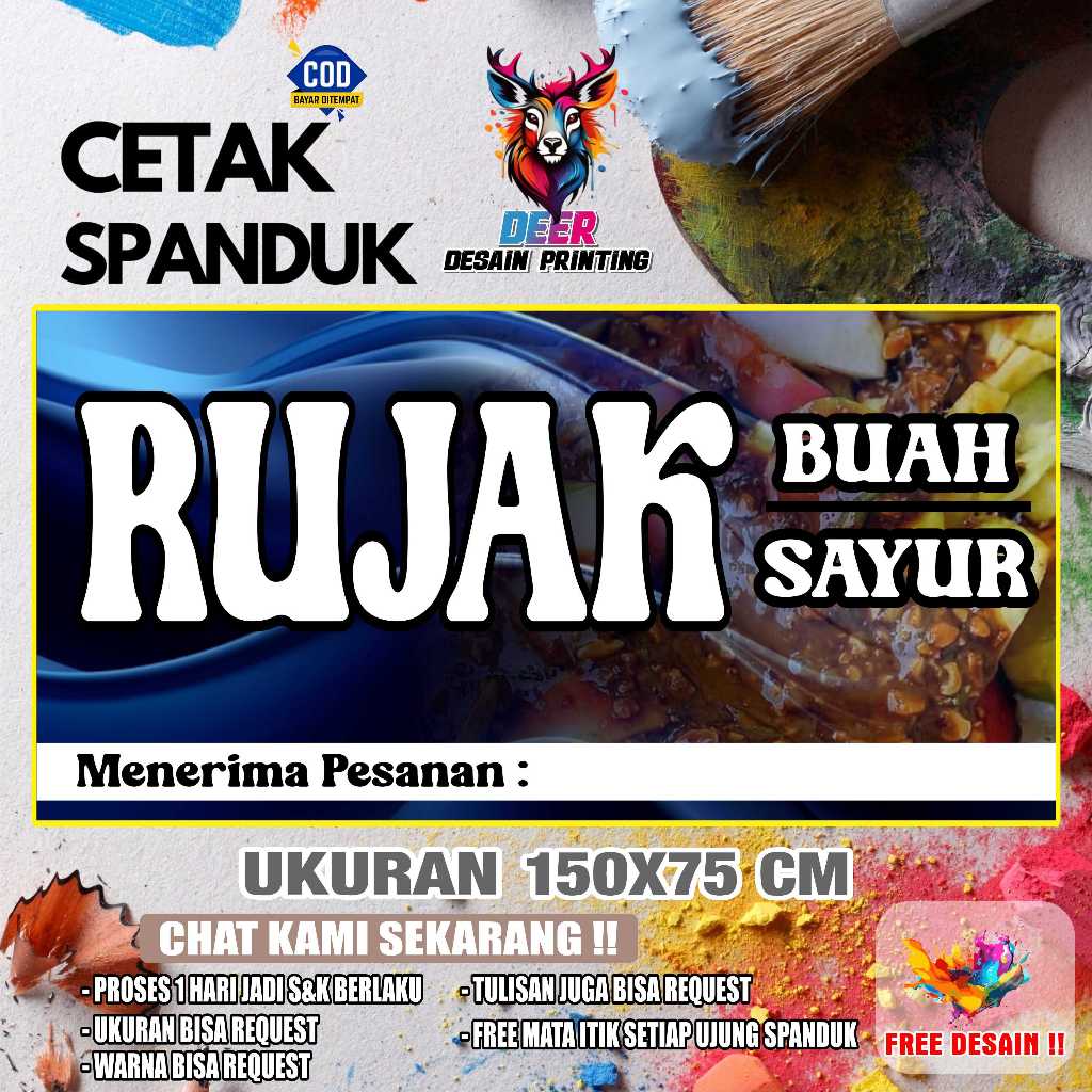 Jual Cetak Spanduk Cetak Banner ARSIN DAN RUJAK BUAH A Costom Desain ...