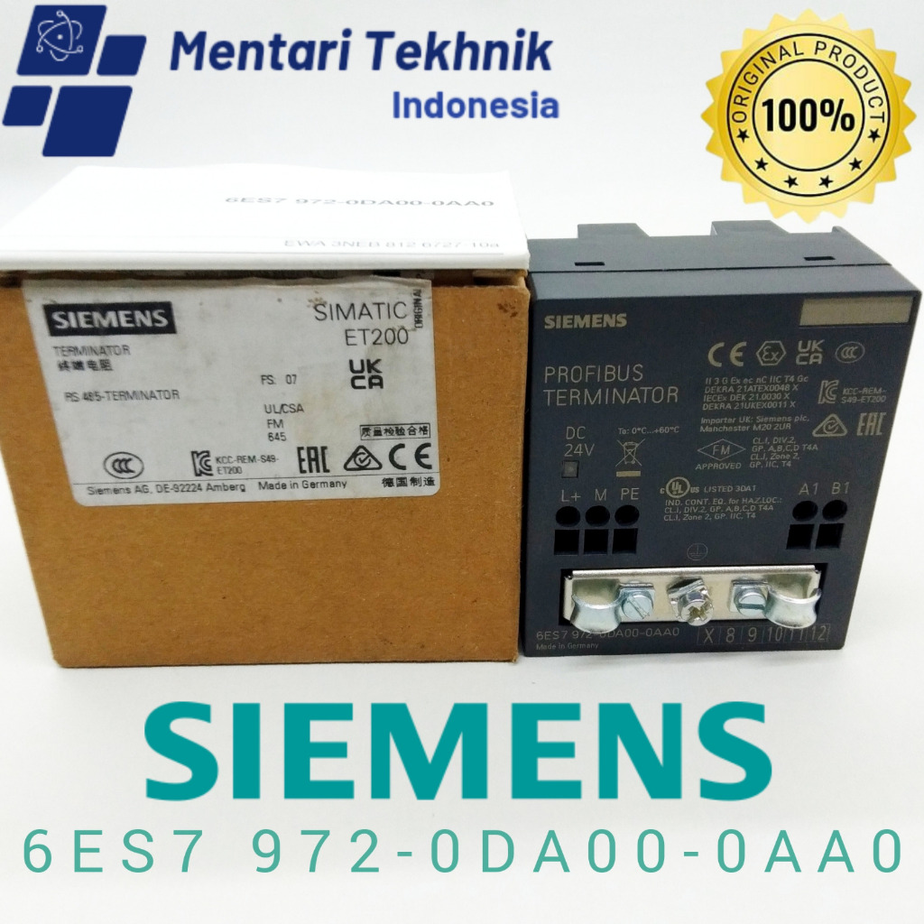 Jual SIEMENS 6ES7 972-0DA00-0AA0 Profibus Terminator RS485 For ...
