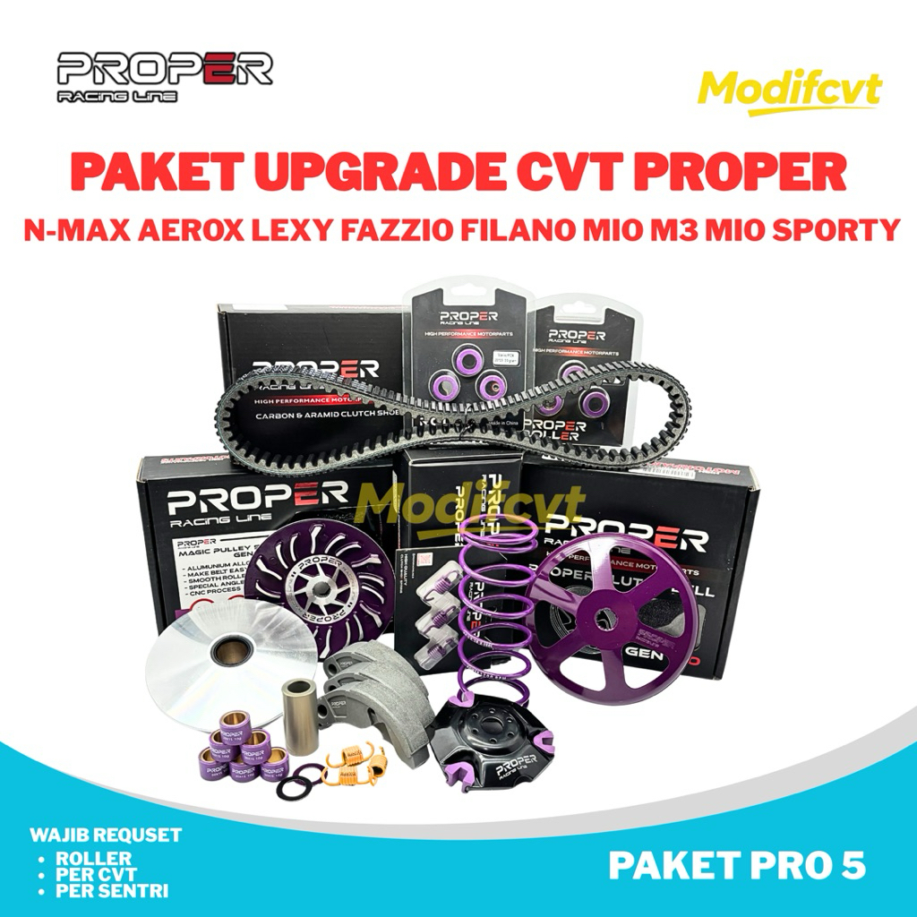 Jual PAKET UPGRADE CVT PROPER PRO 5 NMAX AEROX LEXY FAZZIO FILANO MIO ...