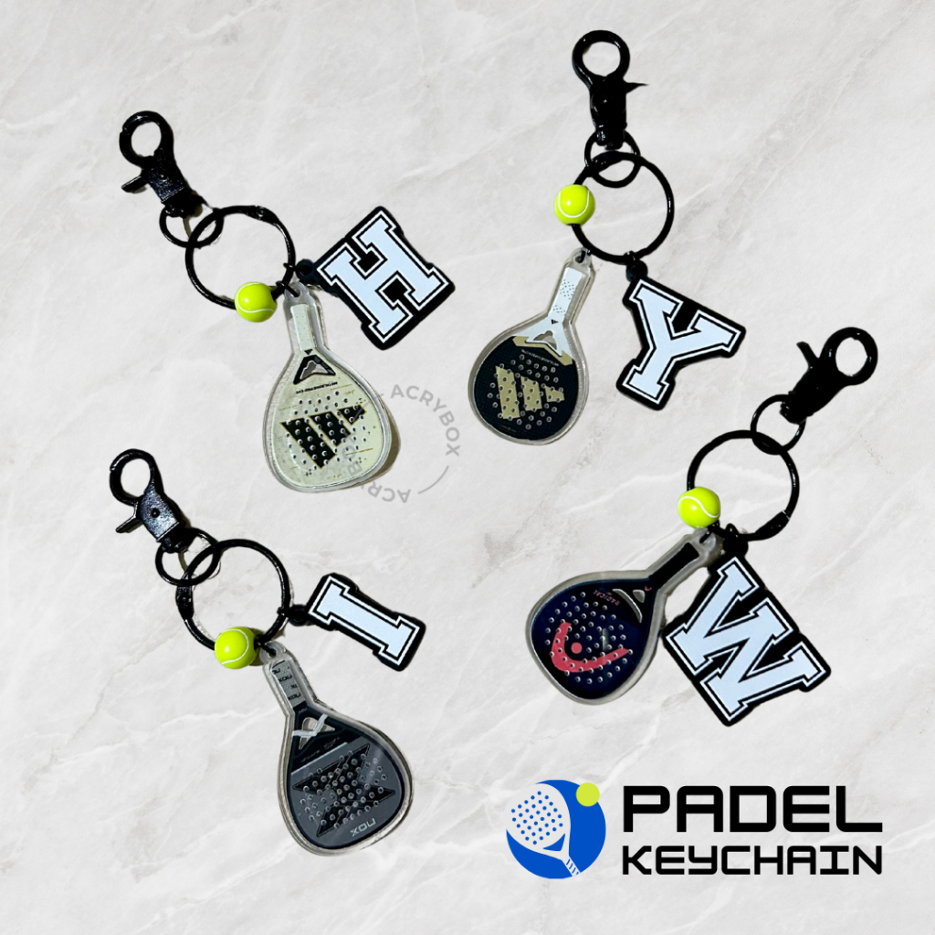 Jual Gantungan Kunci Raket Padel | Padel Keychain Acrylic Inisial ...